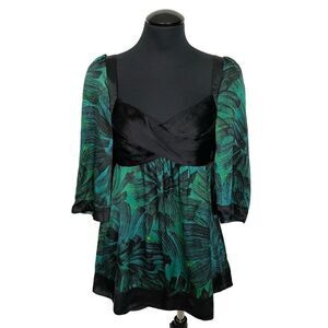 Bebe 100% Silk Babydoll Empire Waist Blouse - Women’s M